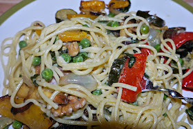 Spaghetti with roasted vegetables