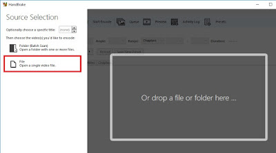 Klik File (Open a single video file) untuk memilih video yang akan dikompres.