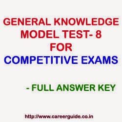 General Knowledge GK Sample Practice Test Paper - 8 