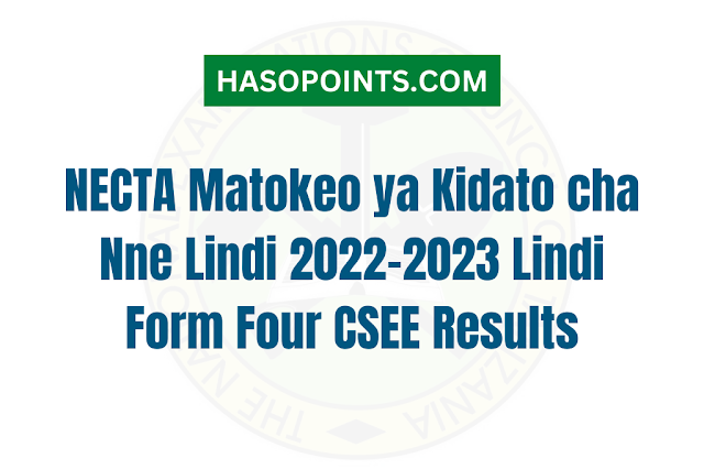 NECTA Matokeo ya Kidato cha Nne Lindi 2022-2023 Lindi Form Four CSEE Results