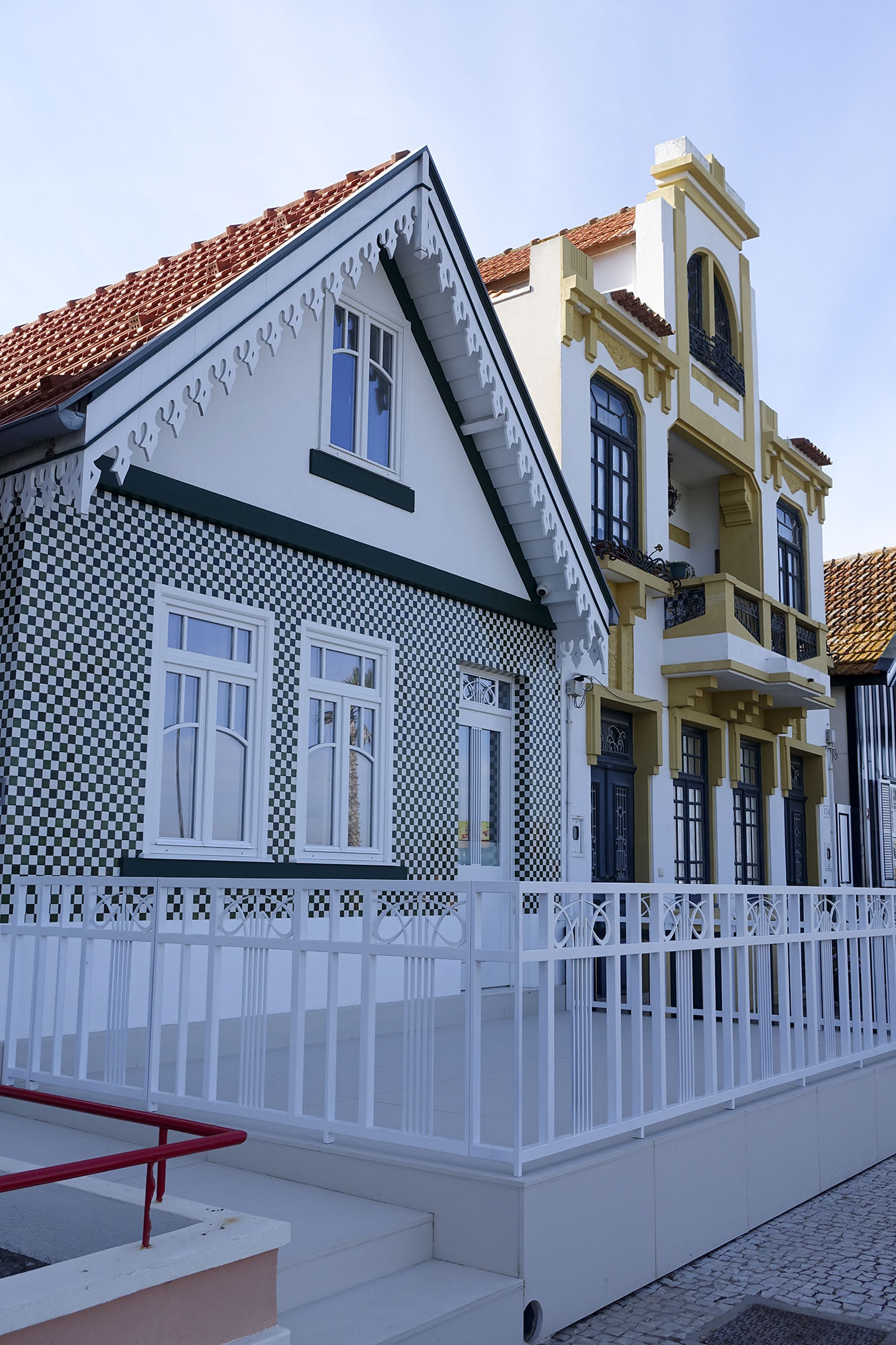costa nova beach aveiro portugal coast stripe house