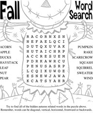 Free Crossword Puzzles on More Than Today  Free Autumn Printables For Kids