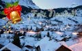 Paisaje nevado en Suiza con mensaje 