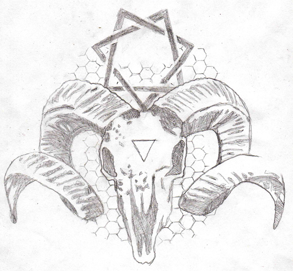 Tattoo sketches goat skull