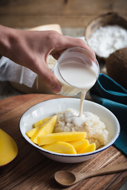 Sticky rice pudding, riz gluant à la crème de coco 