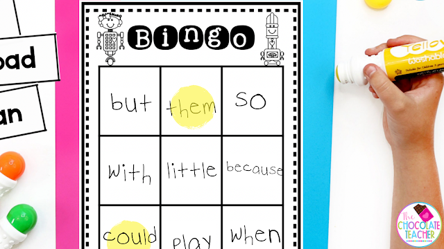 A BINGO activity like this make practicing sight words fun and easy for those students who are struggling.