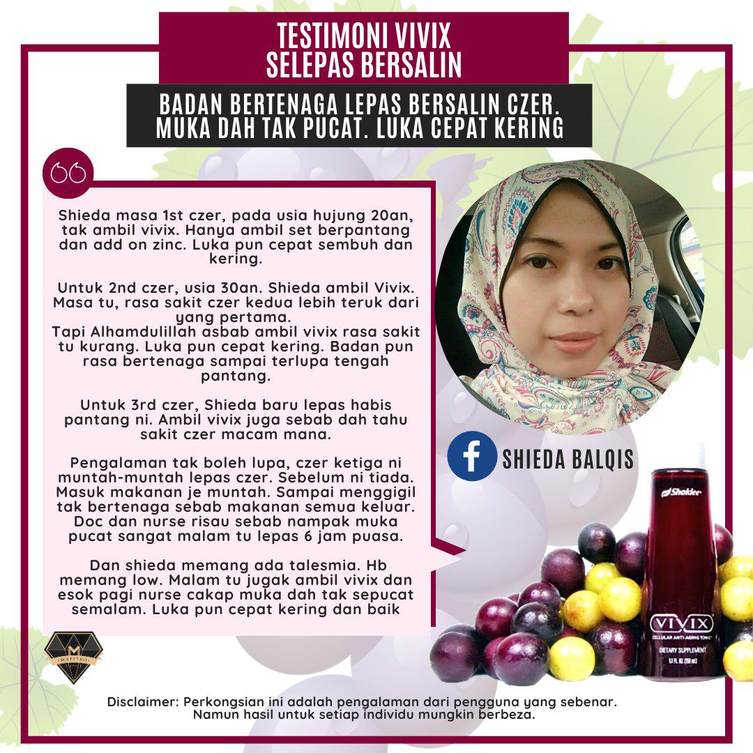 testimoni vivix shaklee untuk berpantang