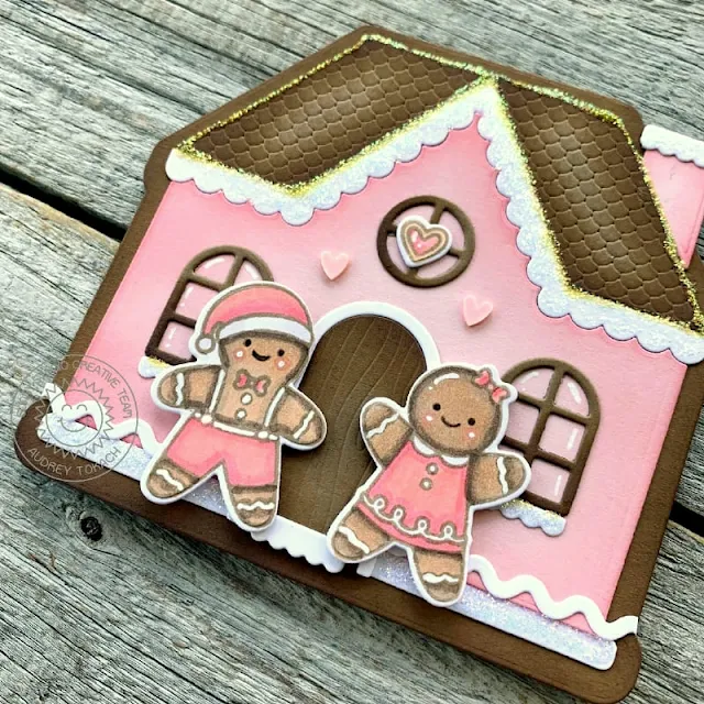 Sunny Studio Stamps: Gingerbread House Dies Icing Border Dies Christmas Cookies Holiday Card by Audrey Tokach