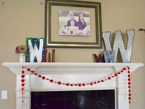 Valentine mantle decorations