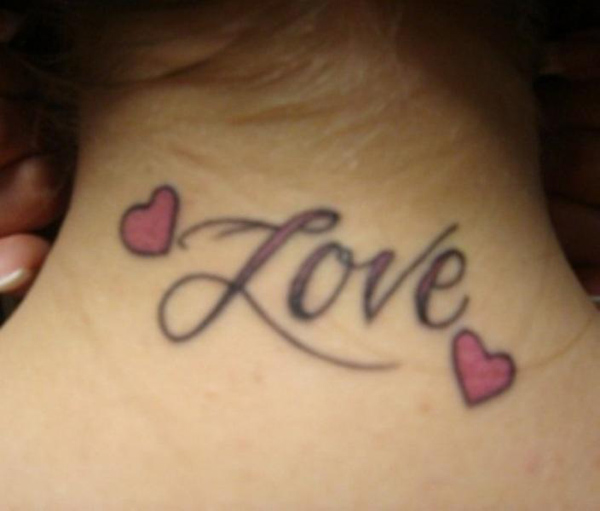 Pescoço amor tatuagens de menina, você pode de tinta esta tatuagens para seu amante