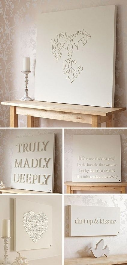 wall decor ideas easy diy Wooden Letters On Canvas | 423 x 880