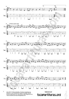 2  Tablatura y Partitura de Ukele Popurri Mix 13 La Cucaracha, Cumpleaños Feliz, El Patio de Mi Casa Tablature Sheet Music for Ukelele Tabs