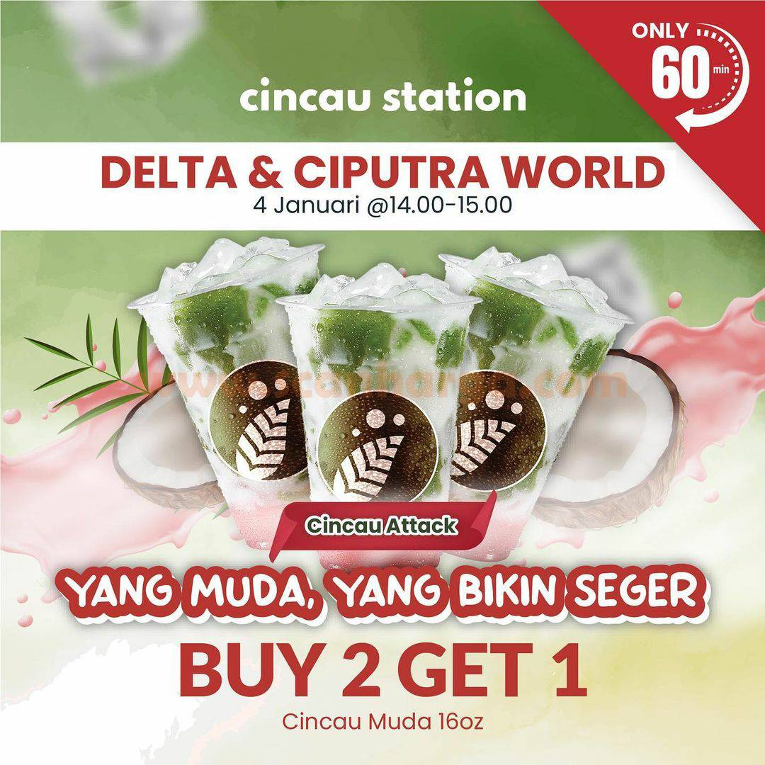 Promo CINCAU STATION – BELI 2 GRATIS 1 Cincau Muda