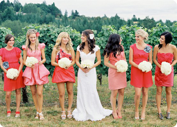 Watermelon color themed wedding