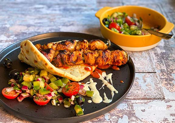 Chicken shish kebab.