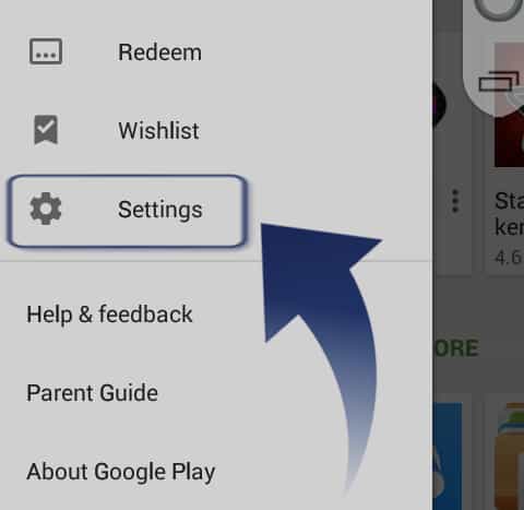 Settings Play Store