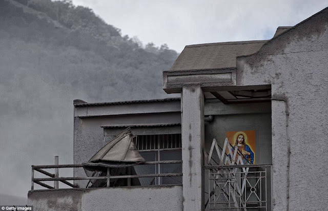 Volcanic Eruption of Mount Sinabung makes villagers to abandon their Village Sigarang Garang in Sumatra , Indonesia 