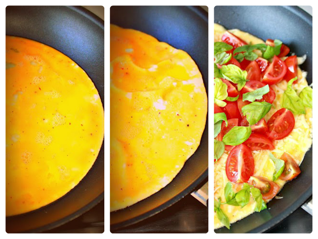 Tomaten Basilikum Omelette