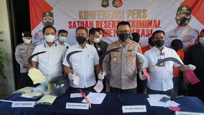 Polisi Meringkus Sembilan Begal Sadis yang Kerap Terjadi di Kabupaten Bekasi..!