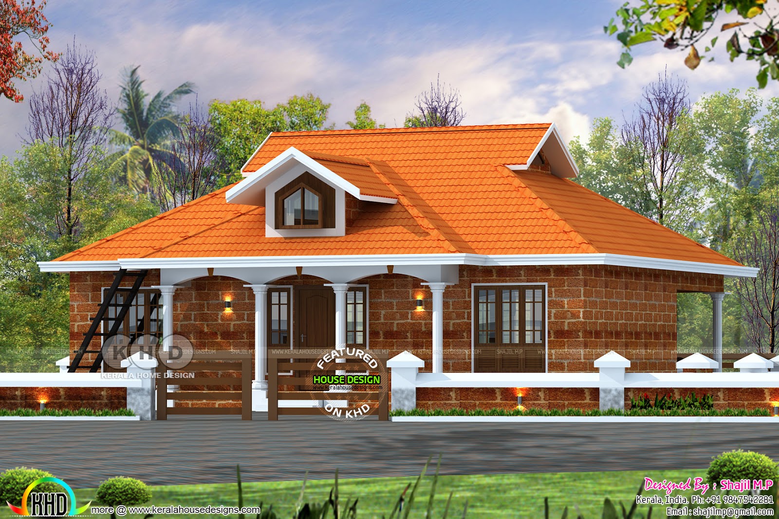  1200  Square feet 3 bedroom house  architecture plan 