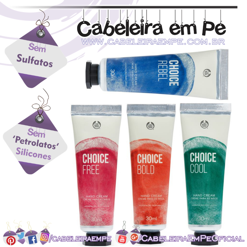 Creme Para as Mãos Choice - The Body Shop (Cool, Bold, Free e Rebel)