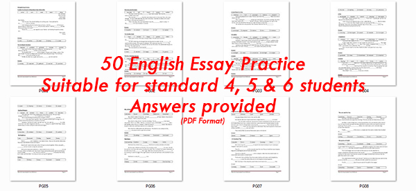 BAHAN UPSR 2016: UPSR  50 English Essay Practice For UPSR