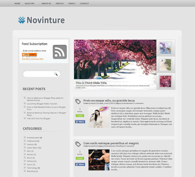 Novinture Blogger Template