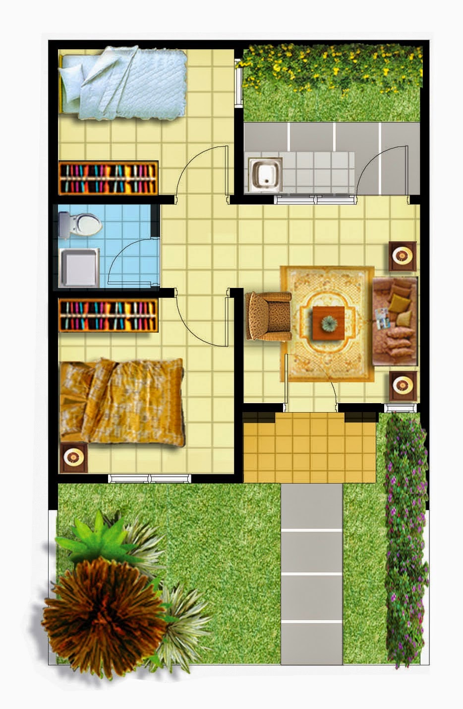 Contoh Gambar Desain  Rumah  6x6 Informasi Desain  dan Tipe 