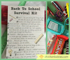 create a Back to School survival kit- give your kids advice and school supplies at the same time.  clever!