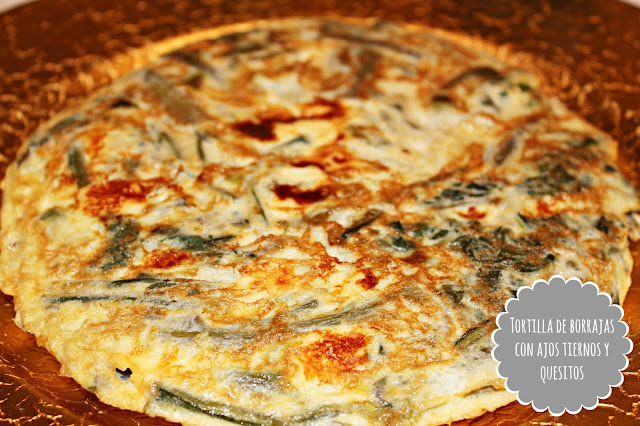 TORTILLA DE BORRAJAS CON AJETES Y QUESITOS