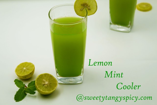 Mint Lime cooler | Lemon mint juice or Green lemonade