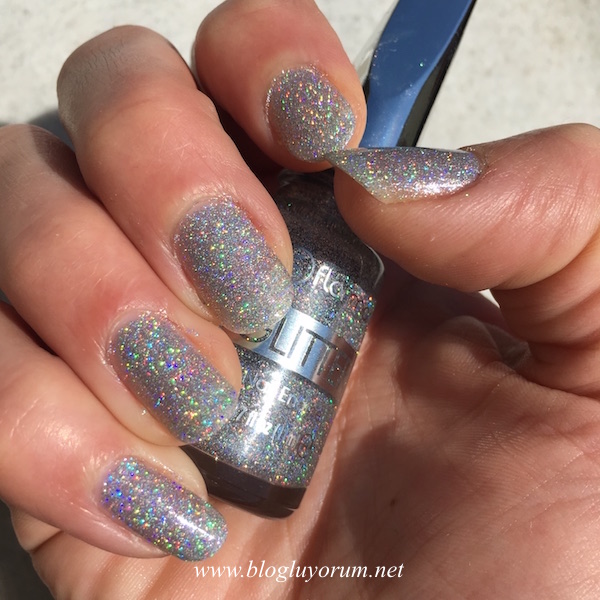 flormar glitter nail enamel gl14 oje holographic silver güneş