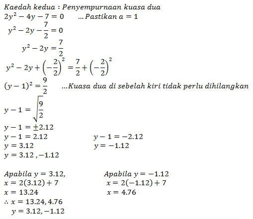 Soalan Persamaan Serentak Matematik Tingkatan 4 - Selangor r