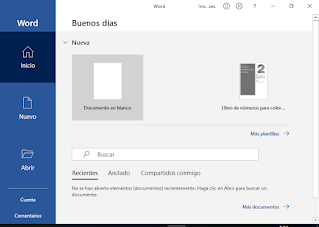 ventana inicial de word