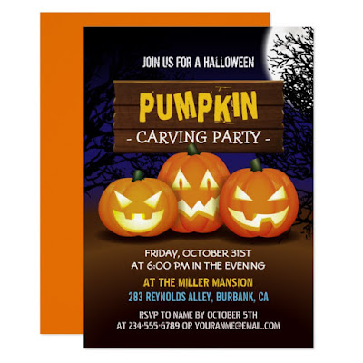  Spooktacular Pumpkin Carving Halloween Party Invitation
