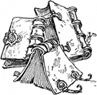 image: clipart, hand-made books