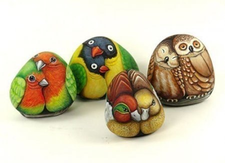 painting stones birds