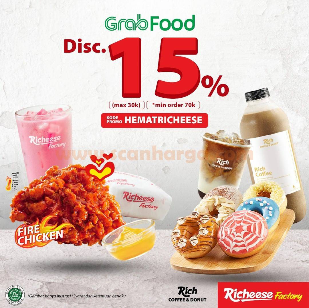 RICHEESE FACTORY Promo DISKON 15% via GRABFOOD