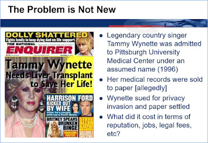 Tabloid headline based on stolen medical data about the singer Tammy Wynette