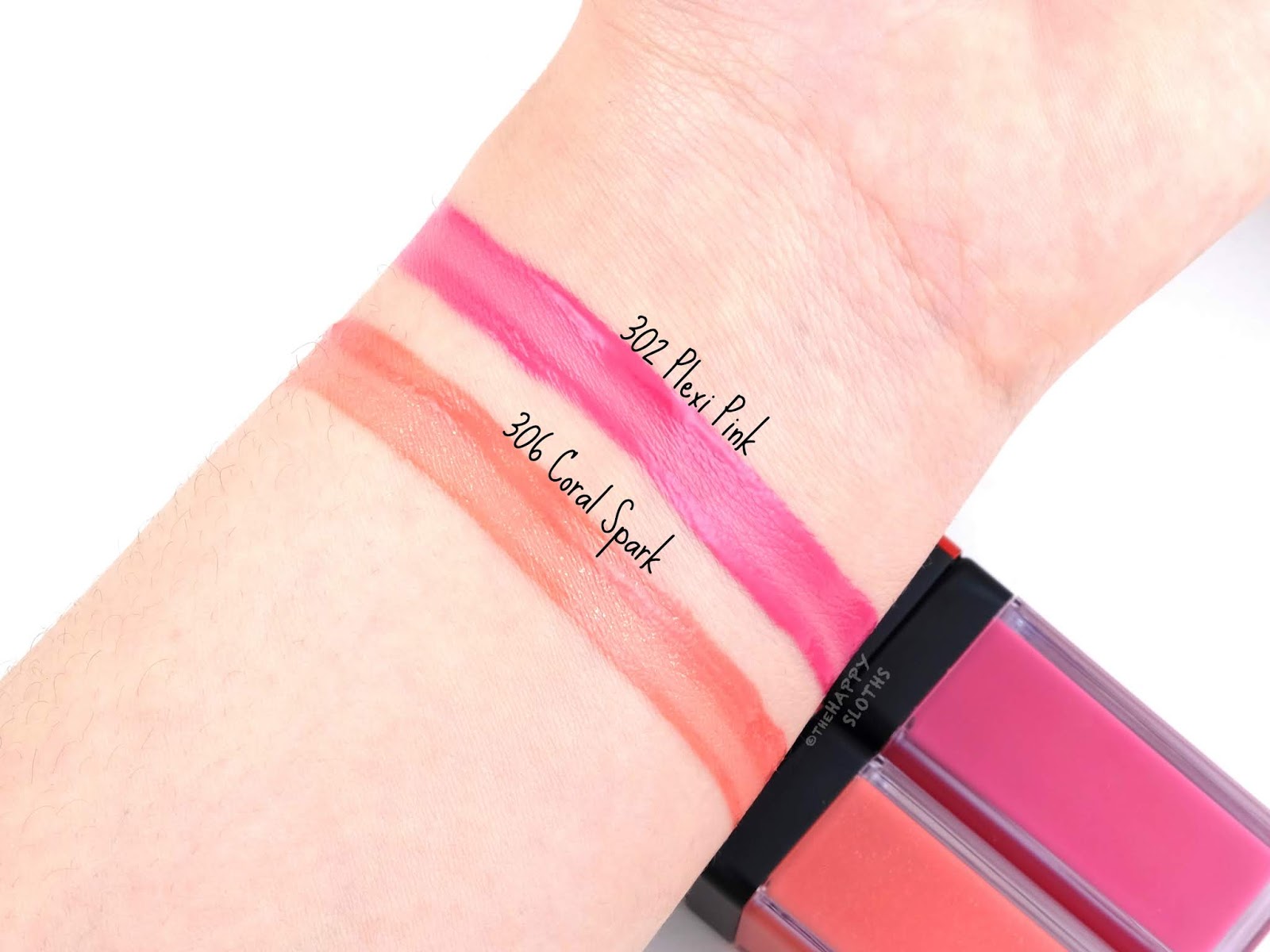 Shiseido | LacquerInk LipShine in "302 Plexi Pink" & "306 Coral Spark": Review and Swatches