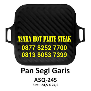 Produk Hot Plate Pan Segi Garis ASQ - 245 ,ASQ - 245 Pan Segi Garis Ukuran 24.5 x 24.5 cm,hot plate persegi, jual hot plate asaka, 