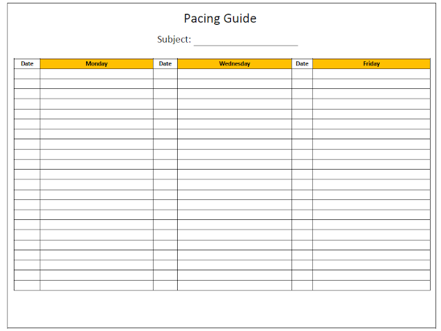 Pacing Guide Templates