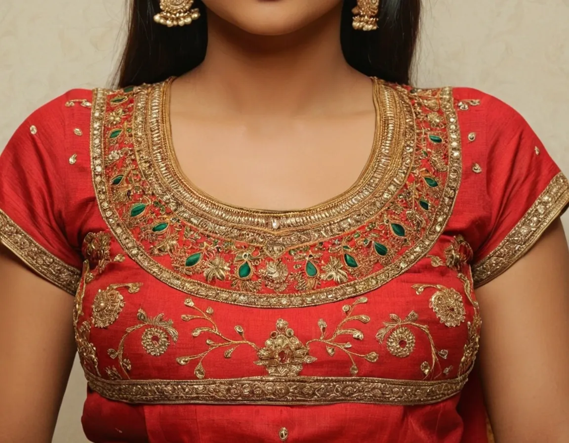 Simple Aari Work Blouse Neck Designs
