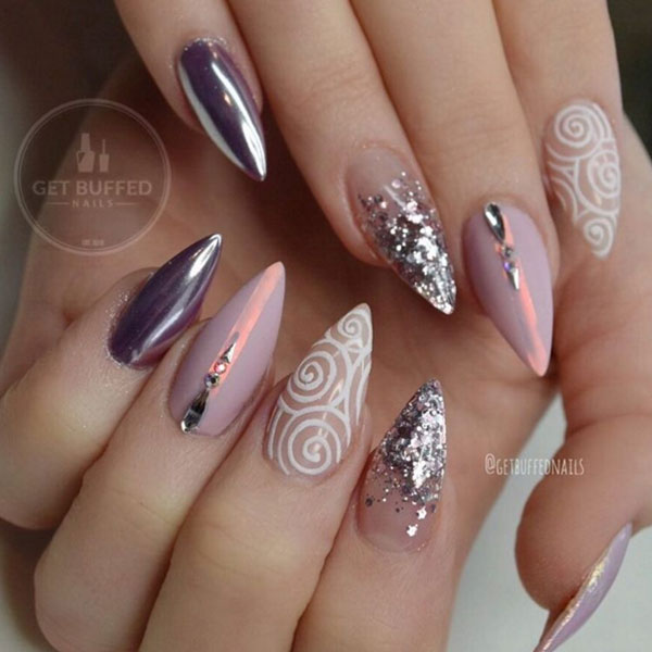 Natural Nails - Nail art design with pink dip powder... | Facebook