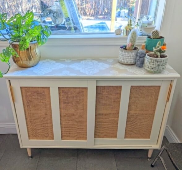 DIY Faux Cane Door Sideboard