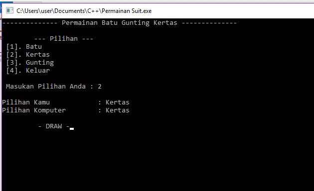 membuat program suit mudah