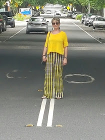 My bright outfit almost stopped the traffic