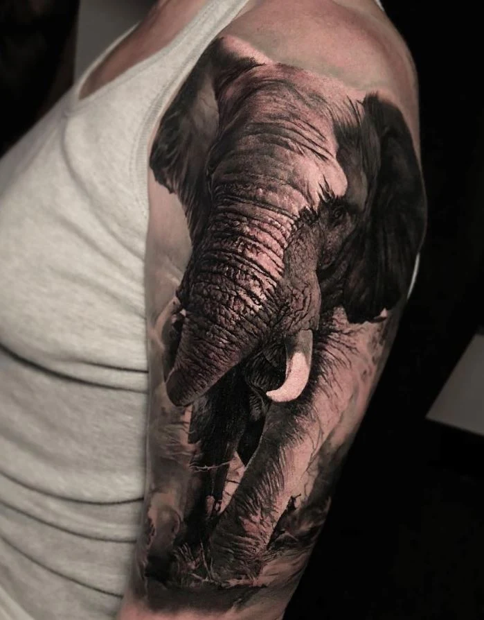 Imagen de un tatuaje de elefante original
