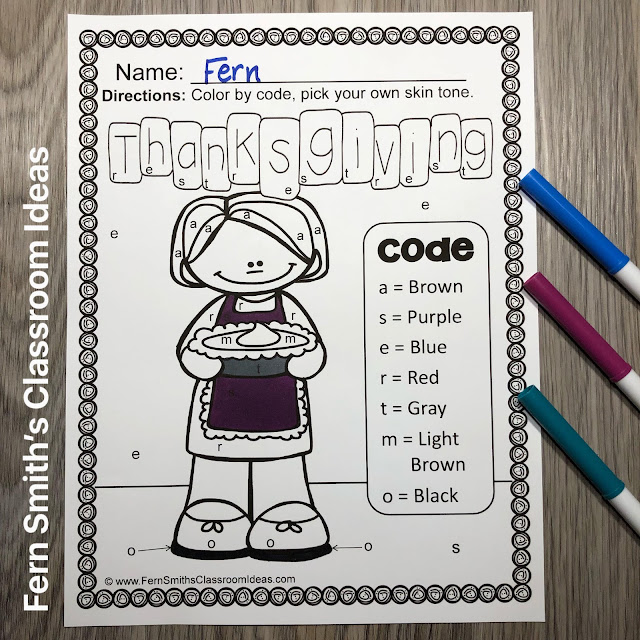 Grab These Thanksgiving Color By Code Kindergarten Know Your Letters and Know Your Numbers Resource Today!