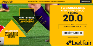 betfair supercuota liga Barcelona gana Valladolid 25 agosto